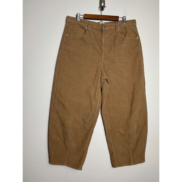 Universal Thread Pants - Universal Thread Womens High Rise Easy Barrel Corduroy Pants 14 Crop Earthy Tan